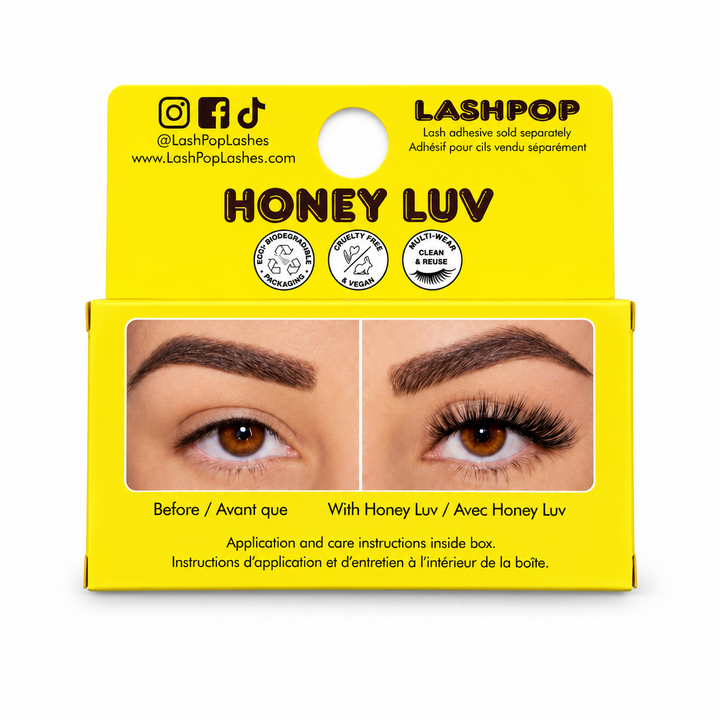 Honey Luv 3D Fauxmink Lashbar Single-Pack False Eyelashes *Bio Packaging - NEW