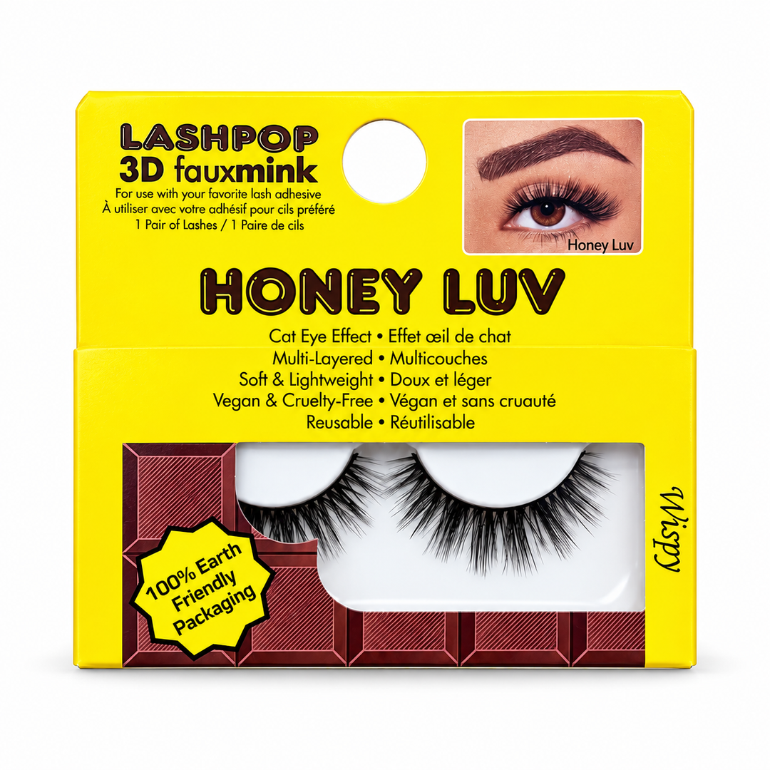 Honey Luv 3D Fauxmink Lashbar Single-Pack False Eyelashes *Bio Packaging - NEW