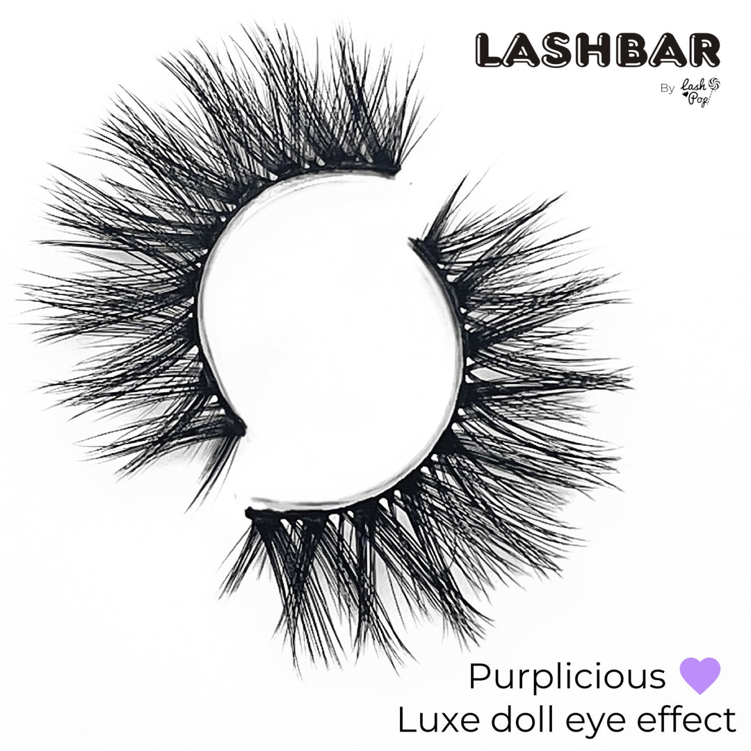 3-Pack Purplicious 3D Fauxmink Lashbar False Eyelashes (Case of 12)
