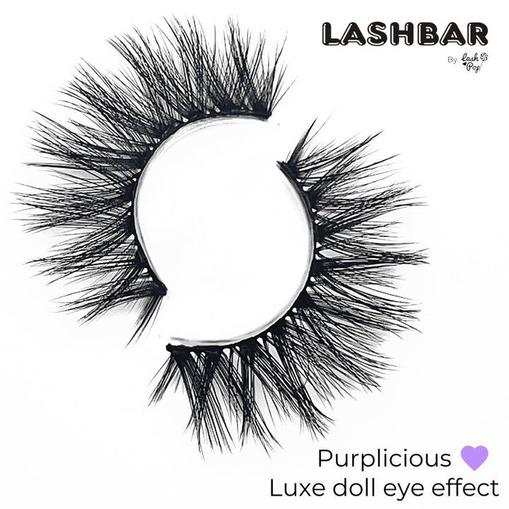 3-Pack Purplicious 3D Fauxmink Lashbar False Eyelashes (Case of 12)