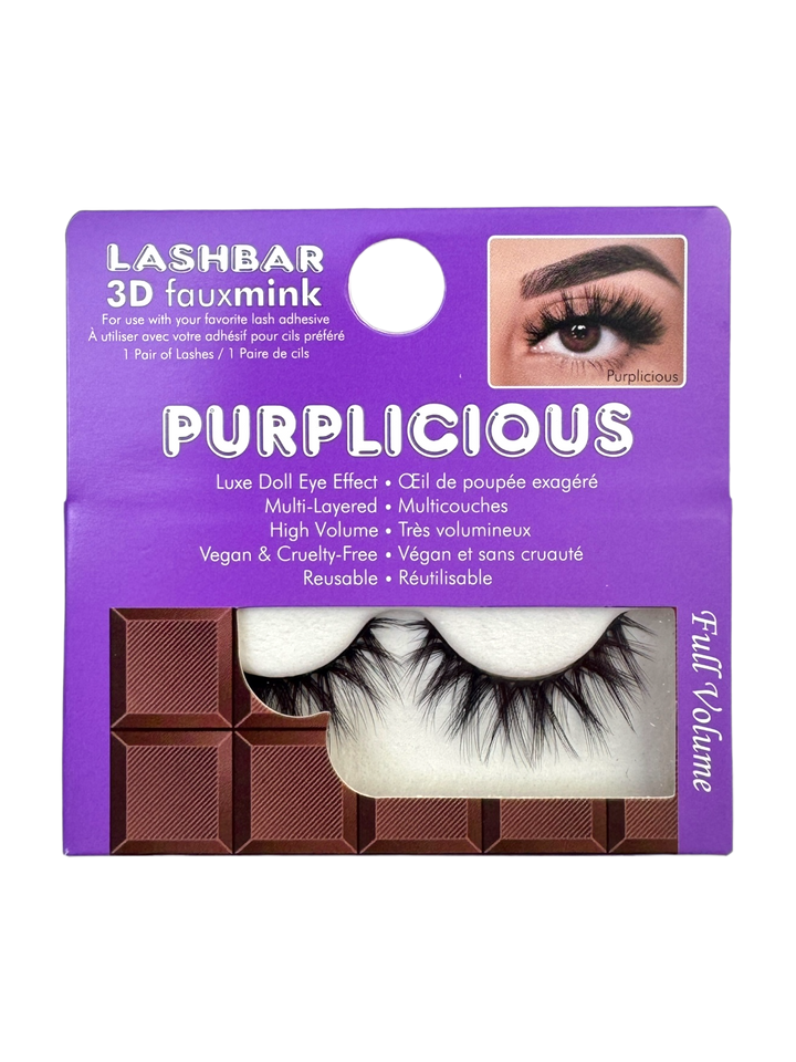 Purplicious 3D Fauxmink Lashbar Single-Pack False Eyelashes *Bio Packaging