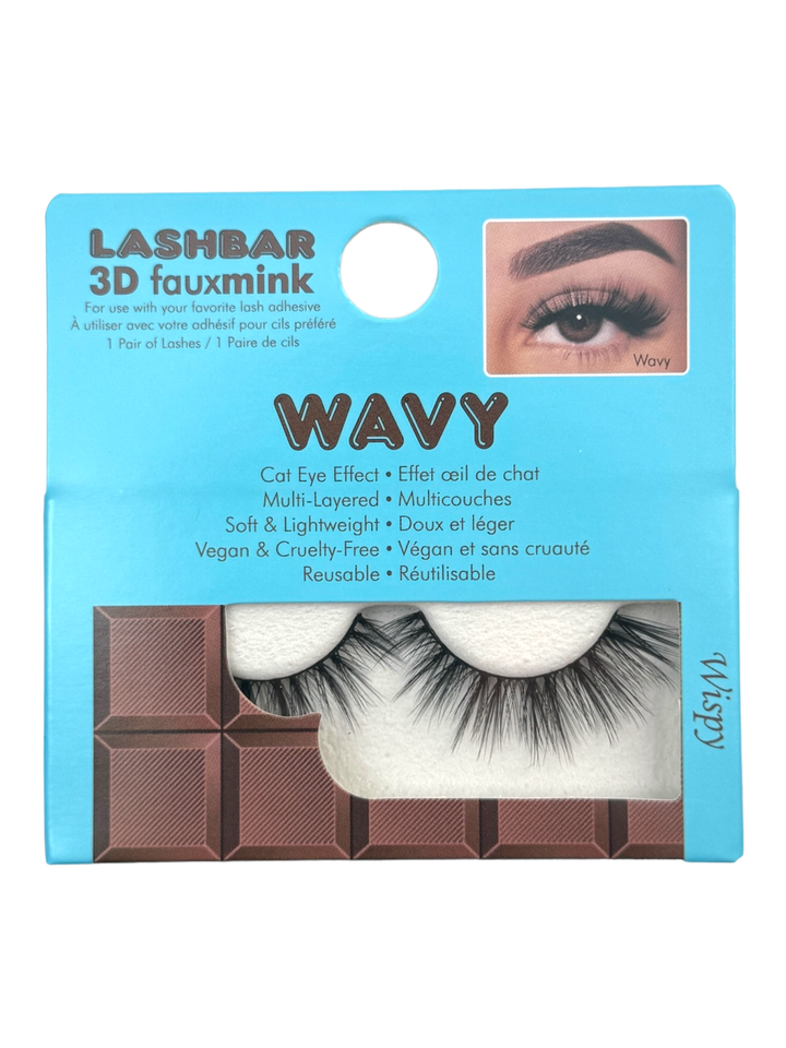 Wavy 3D Fauxmink Lashbar False Eyelashes  *Bio Packaging