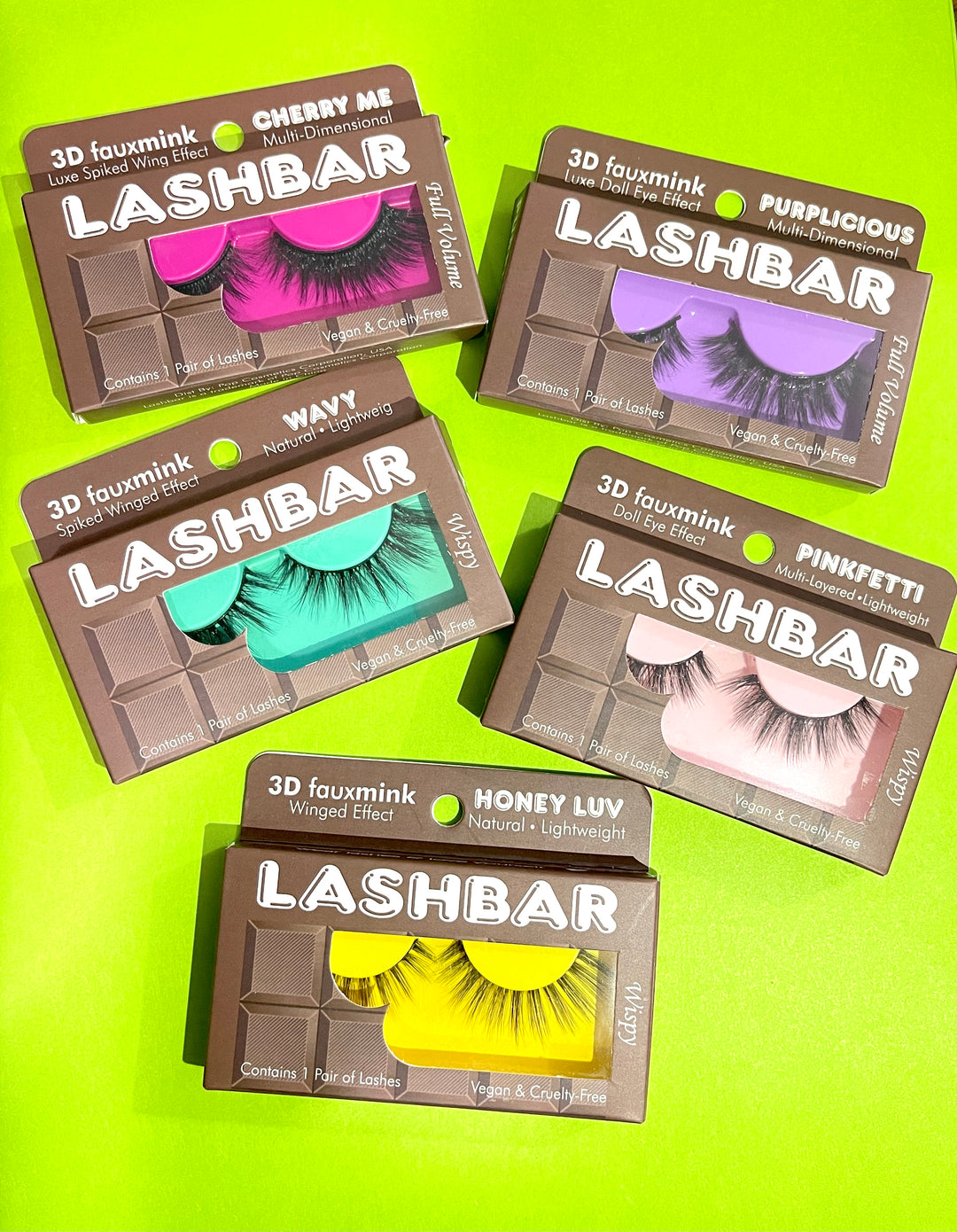 Single-Pack Cherry Me 3D Fauxmink Lashbar False Eyelashes<br>(Case of 24)