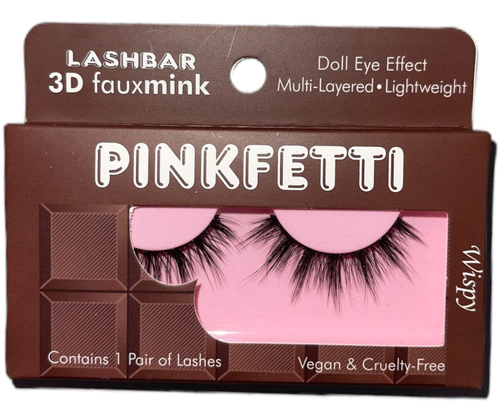 Single-Pack Pinkfetti 3D Fauxmink Lashbar False Eyelashes<br>(Case of 24)