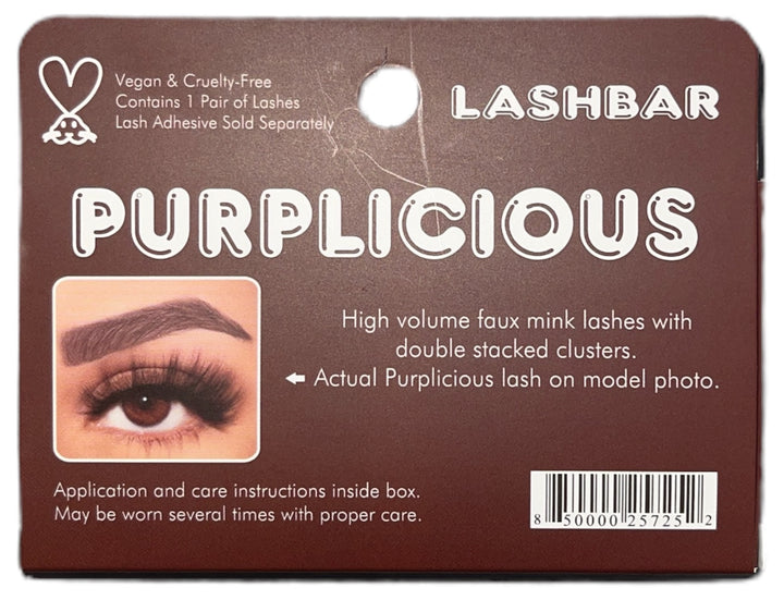 Single-Pack Purplicious 3D Fauxmink Lashbar False Eyelashes<br>(Case of 24)