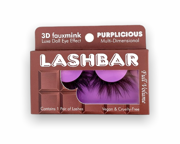 Single-Pack Purplicious 3D Fauxmink Lashbar False Eyelashes